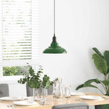 Pendant Lamp Height Adjustable E27 Gloss Green 31 cm Metal 4103437