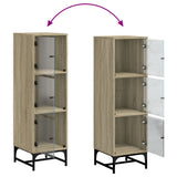 Highboard with Glass Doors Sonoma Oak 35x37x120 cm 836562