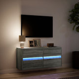 TV Wall Cabinet with LED Lights Grey Sonoma 100x31x45 cm 852297