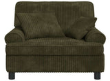 XL Armchair with Cushions Green 1.5 Lines Fabric 42043481