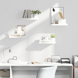 Floating Wall Shelves 4 pcs High Gloss White 40x23.5x3.8 cm MDF 323744