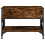 Coffee Table Smoked Oak 70x50x50 cm Engineered Wood and Metal 845353