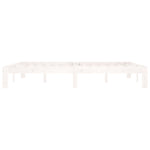 Bed Frame without Mattress White Solid Wood Pine 160x200cm 810376