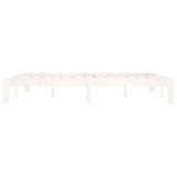 Bed Frame without Mattress White Solid Wood Pine 160x200cm 810376