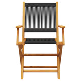Bistro Set Black Solid acacia wood, Polypropylene Compact 3281793