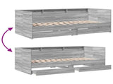 Bed Frame with Storage Grey Sonoma 80 x 200 cm Engineered Wood 3429641