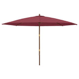 Garden Parasol with Wooden Pole Bordeaux Red 400x273 cm 363179
