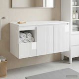 Bathroom Furniture Set 2 pcs High Gloss White Engineered Wood 3404118