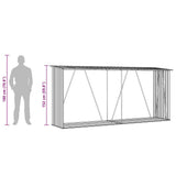 Garden Log Storage Shed Galvanised Steel 330x84x152 cm Anthracite 47085