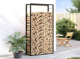 Firewood Rack Matt Black 80x28x222 cm Steel 350309