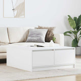 Coffee Table with Drawers White 100x100x40 cm 3328399