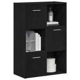 Book Cabinet/Room Divider Black Oak 60.5x30x90cm Engineered Wood 862473
