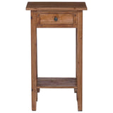 Plant Stand with Drawer Brown 34 x 25 x 52 cm Mahogany Wood 42012412