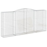 Arched Gabion Basket 400x50x180/200 cm Galvanised Iron 153539