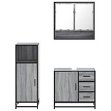 3 Piece Bathroom Furniture Set Grey Sonoma Engineered Wood 3300988