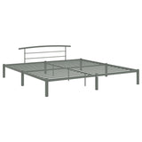 284706 Bed Frame without Mattress Grey Metal 200x200 cm