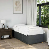 Bed Frame without Mattress Dark Grey Single Fabric 3285036