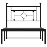 Metal Bed Frame without Mattress with Headboard Black 100x200cm 374334