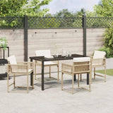 Garden Dining Set 5 pcs Beige Poly Rattan 3380758
