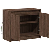 Sideboard with LED Brown Oak 72x34x61 cm Engineered Wood 852179