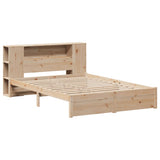 Bookcase Bed without Mattress 150x200cm King Size Solid Wood Pine 3322361