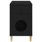 Cat House Black 72 x 42.5 x 70 cm Engineered Wood 8000681