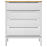 Chest of Drawers FLORO White Solid Wood Pine 374009