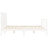 Bed Frame without Mattress White 140x190 cm Solid Wood 3194617