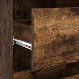 Desk with Drawer Smoked Oak 90 x 37.5 x 75 cm Engineered Wood 869494