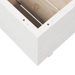 ZNTS Garden Planter White 90x90x49.5 cm Solid Wood Pine 3282535