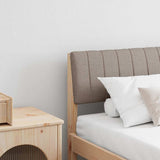 Upholstered Headboard Taupe 180 cm Solid Pine Wood 879217
