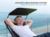 Zero Gravity Lounger Chair, Folding Reclining Patio Chair with Shade Cover, Padded Seat, Cup Holder, T3398P327987