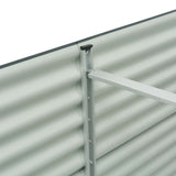 Garden Raised Bed 400x80x81 cm Galvanised Steel Grey 45521