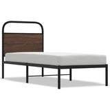 Bed Frame Without Mattress 75x190 cm Small Single Brown Oak Engineered Wood 4100297