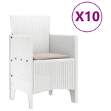 Garden Dining Set 11 pcs White and Taupe Synthetic rattan 3378763