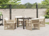 Garden Dining Set 5 pcs Beige Powder-Coated Steel 3380661