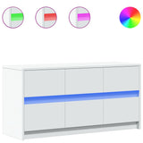 TV Cabinet with LED White 100x34x50 cm Engineered Wood 852215