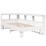 Bookcase Bed without Mattress White 100x200cm Solid Wood Pine 3324545