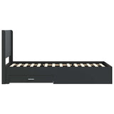 Bed Frame with Storage and Headboard Black 75 x 190 cm 3414166