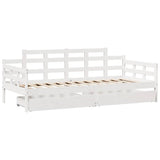 Daybed with Drawers without Mattress White 90x190 cm Single Solid Wood 3302125