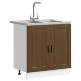 Sink Base Cabinet with Door Porto 2 pcs Brown Engineered wood 3315028