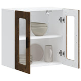Kitchen Wall Cabinet with Glass Door Porto Smoked Oak 854152