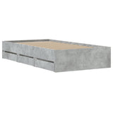 Bed Frame with Drawers without Mattress Concrete Grey 75x190 cm Small Single 3207332