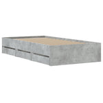 Bed Frame with Drawers without Mattress Concrete Grey 90x190 cm Single 3207325