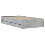 Bed Frame with Drawers without Mattress Concrete Grey 90x190 cm Single 3207325