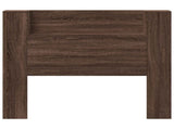 Storage Headboard with LED Brown Oak Engineered Wood 3418654