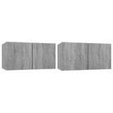 TV Cabinet Set 2 pcs Grey 60 x 30 x 30 cm Engineered Wood 815871