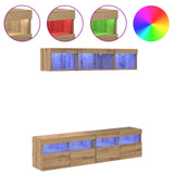 TV Wall Units with LED 5 pcs Artisan Oak 80 x 30 x 40 cm 3402969