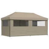Foldable Party Tent Pop-Up with 4 Sidewalls Taupe 4004954