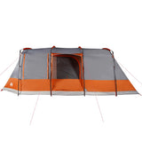 Camping Tent Tunnel 4-Person Grey and Orange Waterproof 94630